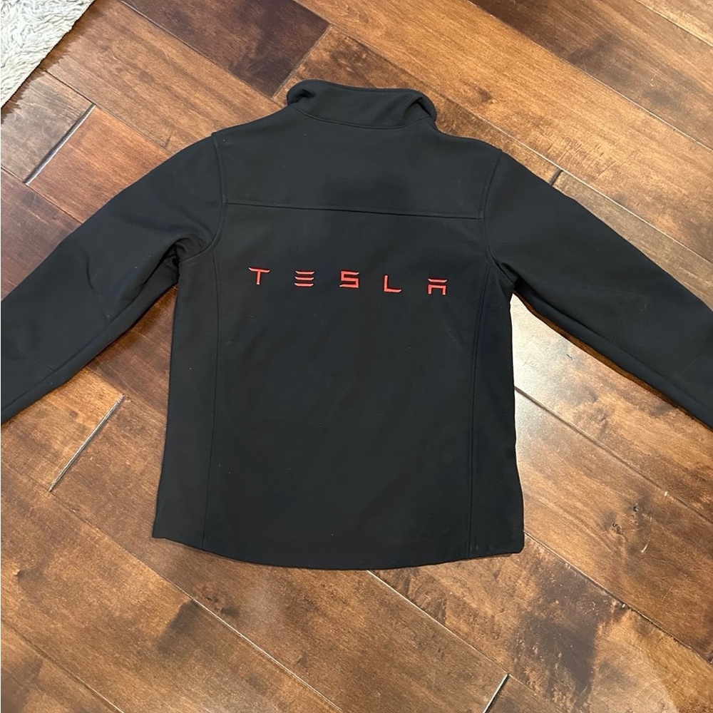 Tesla Motors Logo Employee Corporate Soft Shell Zip Black Jacket Womens XS